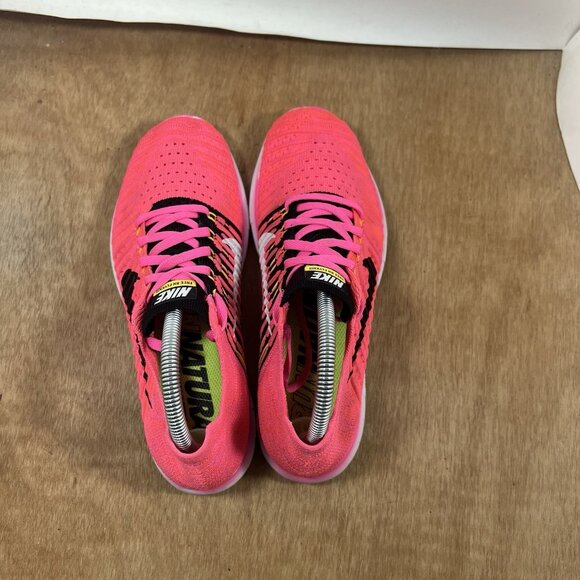 Nike Free RN Motion Flyknit Women's Size 9 Running Shoes Pink/Black 831070-600 - Picture 5 of 9